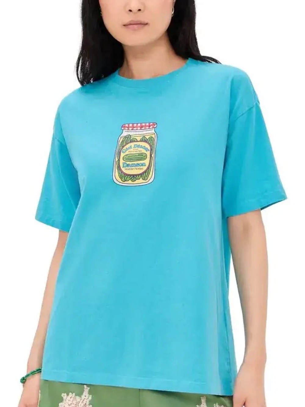 Turquoise Short Sleeve Graphic Tee - Unbranded